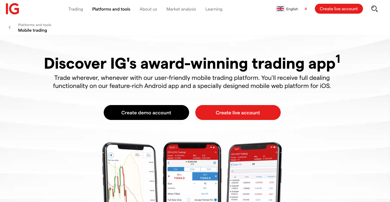 IG trading app