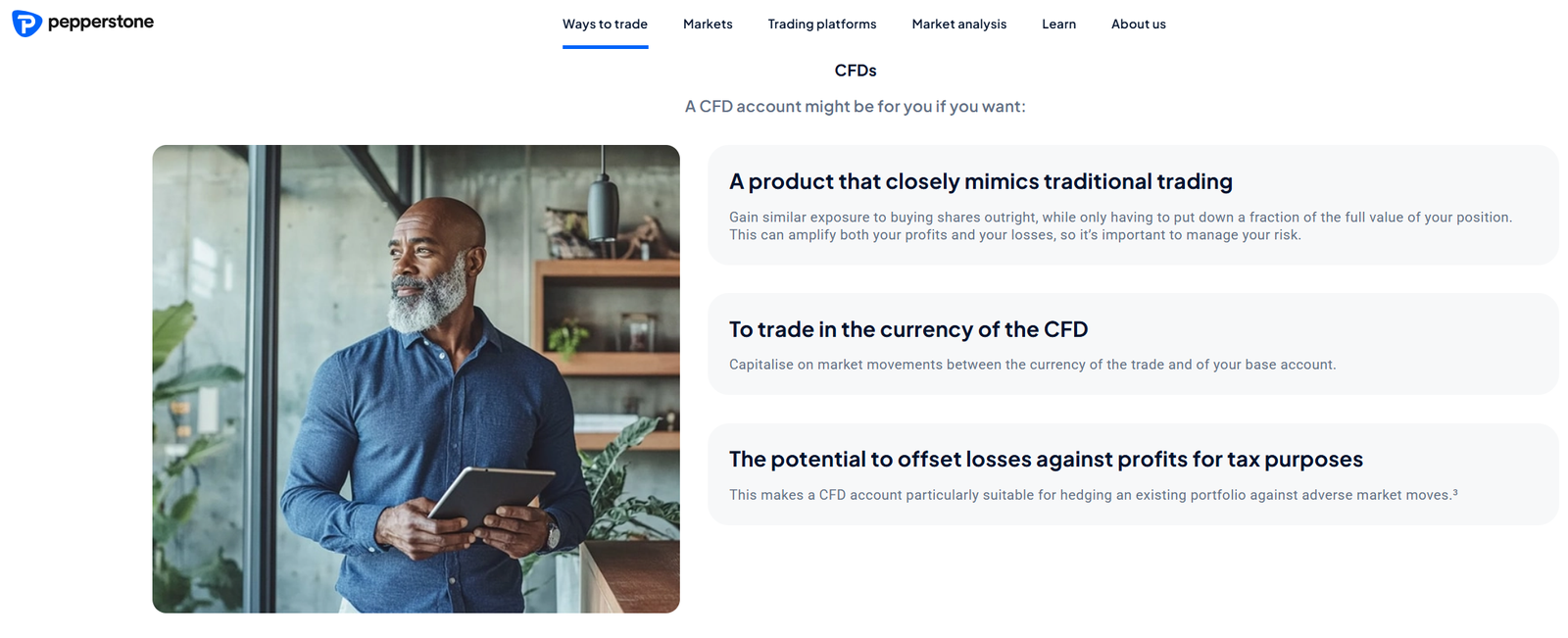 Pepperstone CFD trading platform