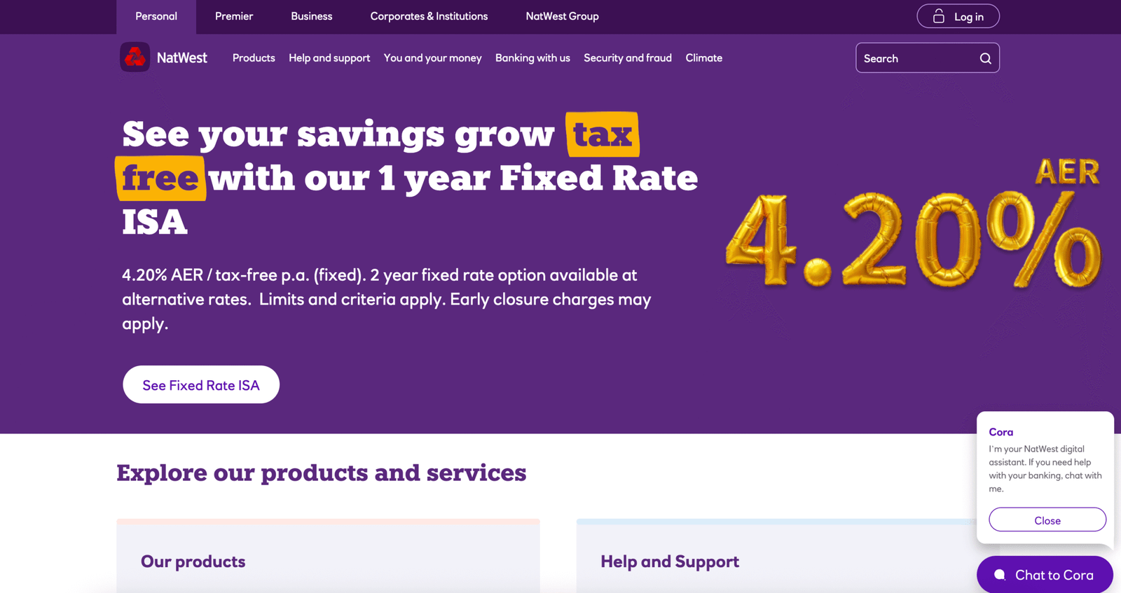 Natwest landing page