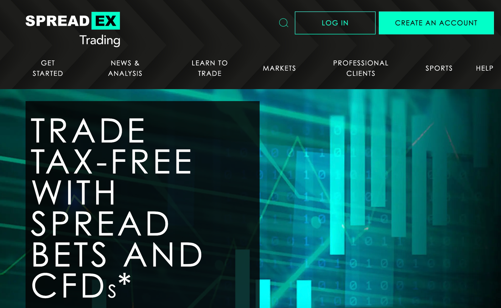 spreadex platform desktop page