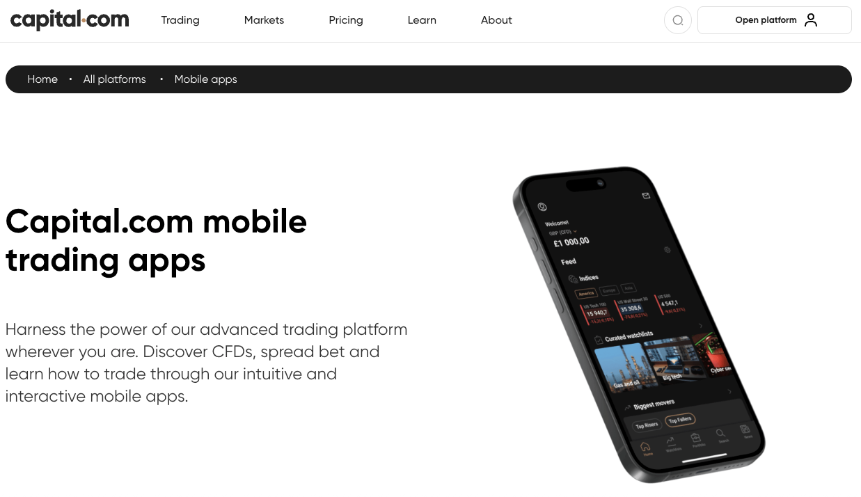 capital.com trading app overview