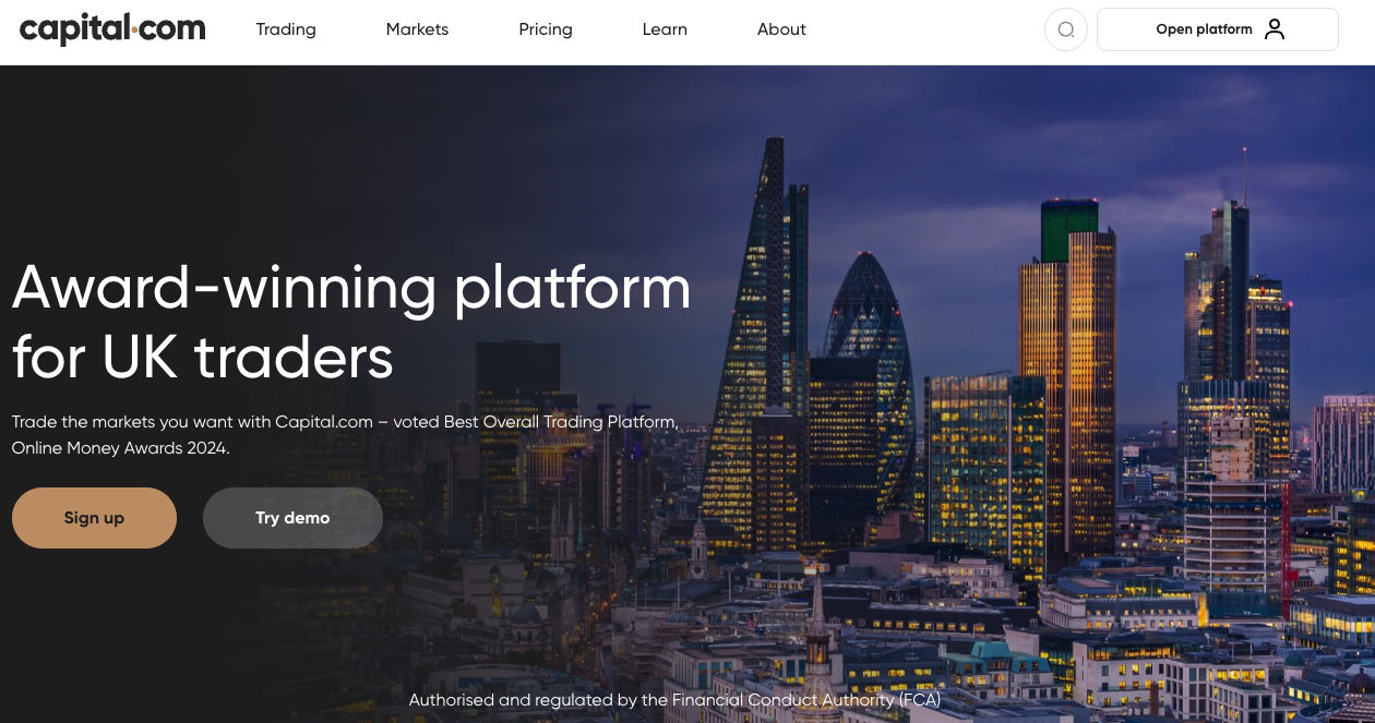 Capital.com UK trading platform.