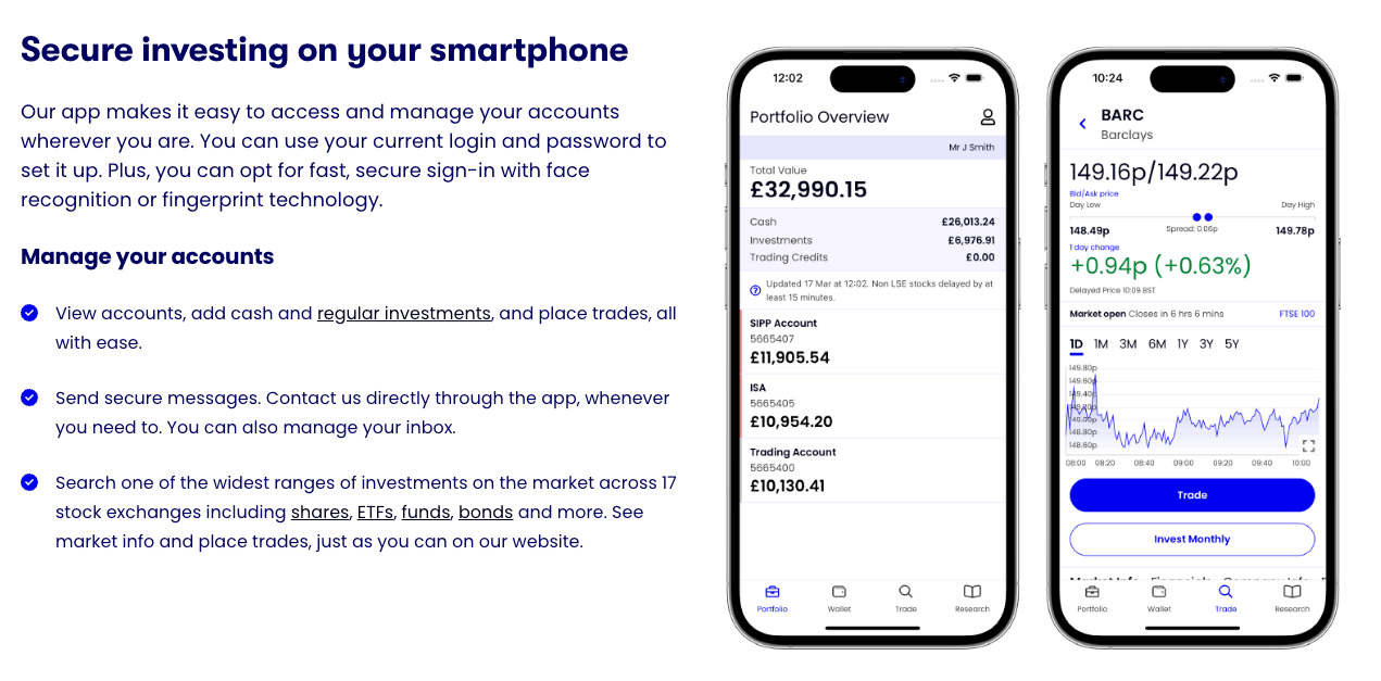 interactive investor smartphone page
