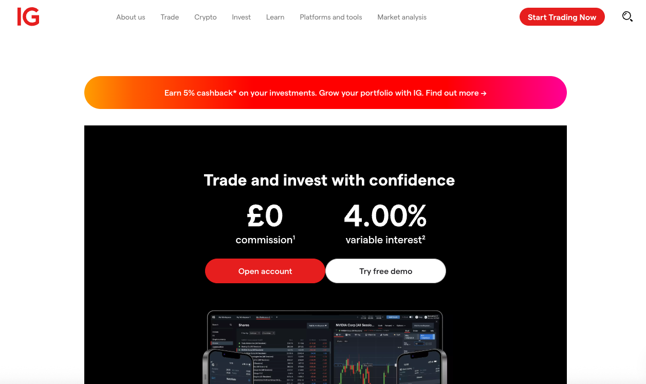 IG investing platform.