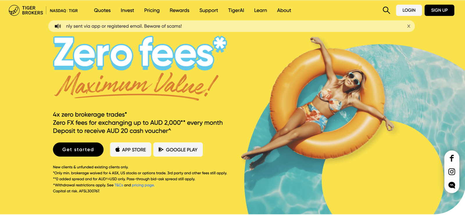 tiger brokers australia landing page