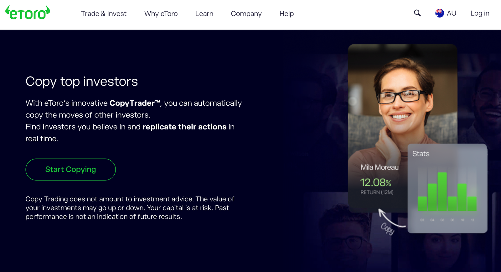 eToro copy trading platform Australia
